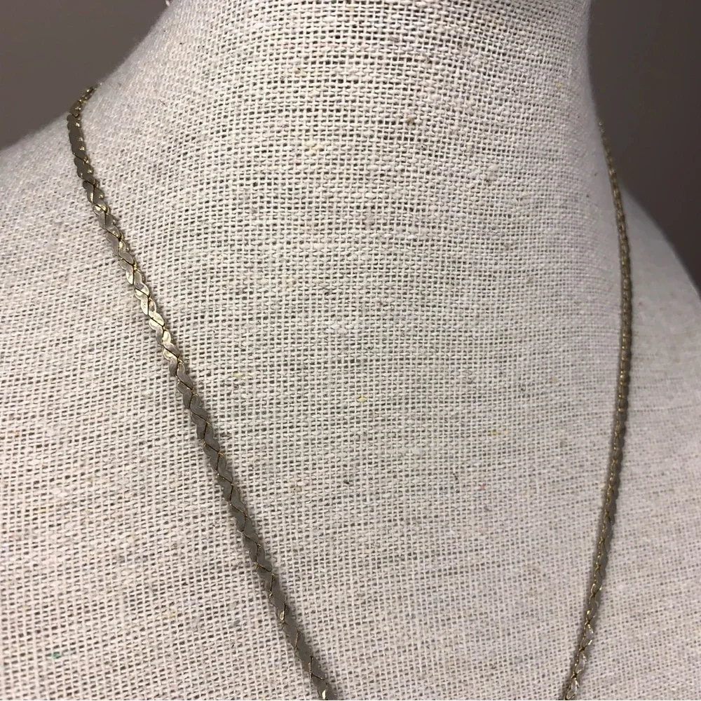 Silver Chain Necklace Herringbone Classic 16.5” Length Link Spring Ring